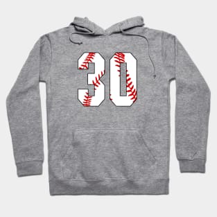 Baseball Number 30 #30 Baseball Shirt Jersey Favorite Player Biggest Fan Hoodie